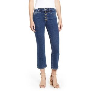 Joe’s cropped boot high rise button jeans madewell